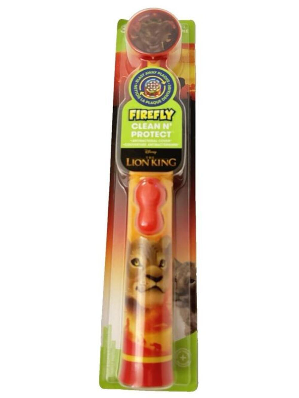 Firefly Disney Lion King Kids Powered Soft Toothbrush Clean N Protect Brush Caps